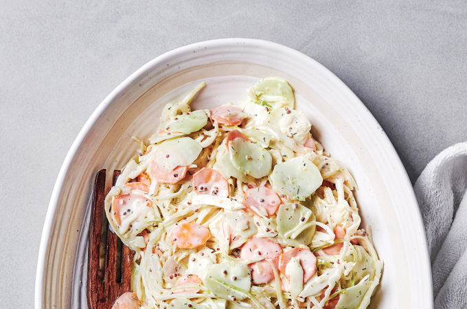 Creamy Coleslaw with Broccoli Stems