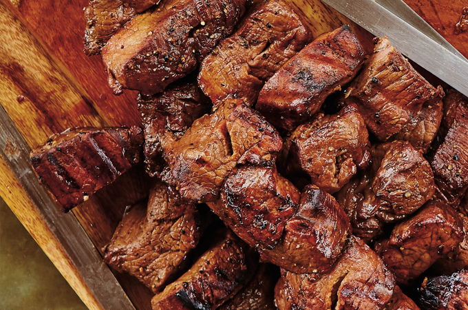 Garlic-Marinated Beef Skewers