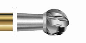 an image showing a bur head with staggered toothing