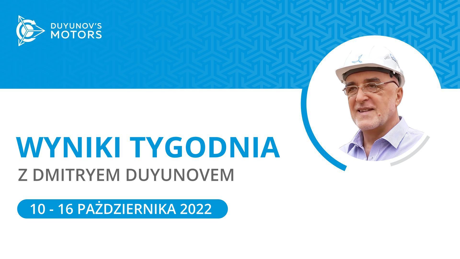 Wyniki tygodnia w projekcie Silniki Duyunova