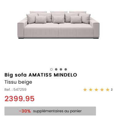 Canapé Big Sofa Neuf et sous garantie 