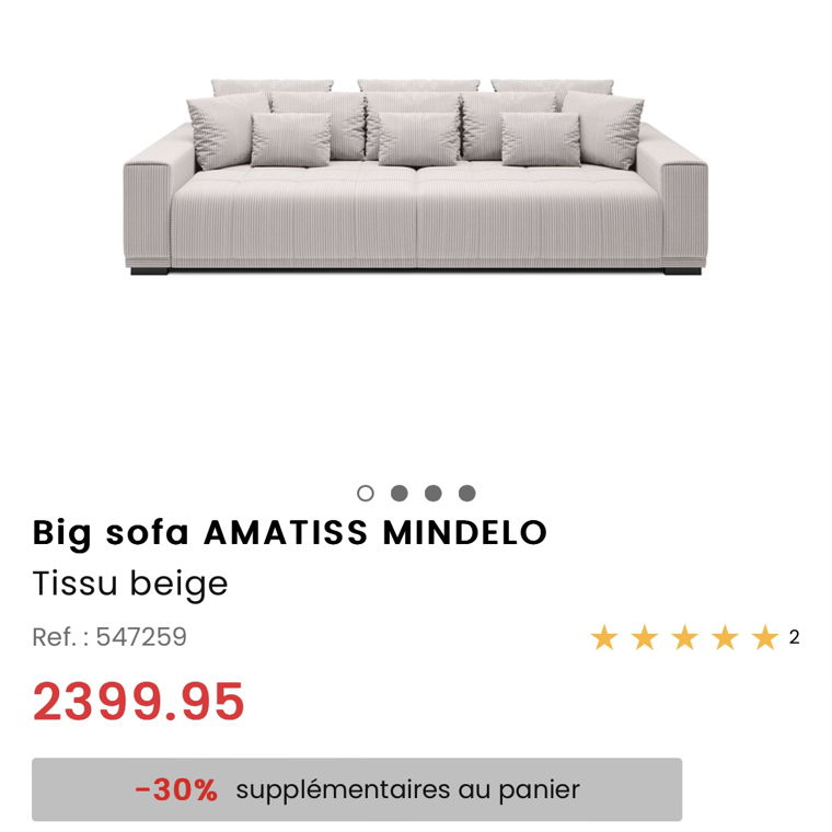 Canapé Big Sofa Neuf et sous garantie 
