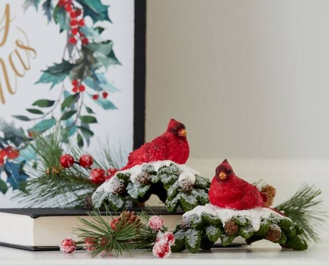 raz imports christmas tree ornament glass ball with cardinal and glitter detail