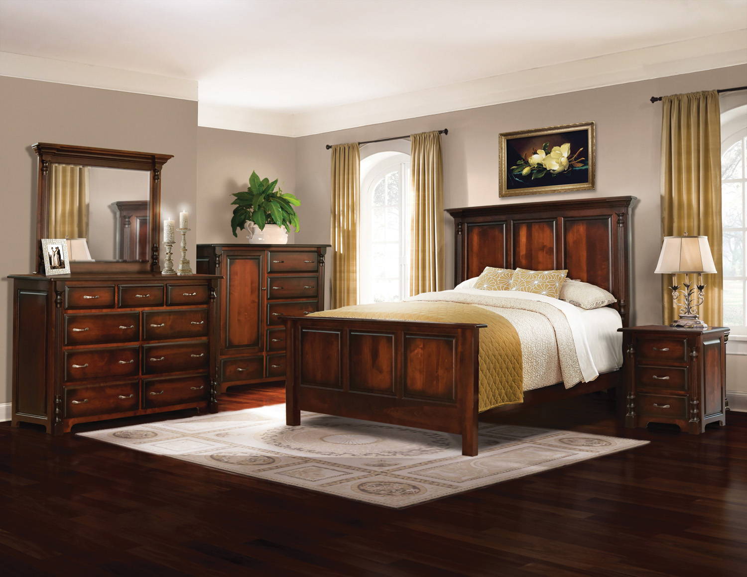 Image of fully customizable Ashley Bedroom Set through Harvest Home Interiors Amish Solid Wood Furniture