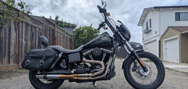 2016 HARLEY-DAVIDSON DYNA STREET BOB (VIVID BLACK) motorcycle for rent near Millbrae, CA