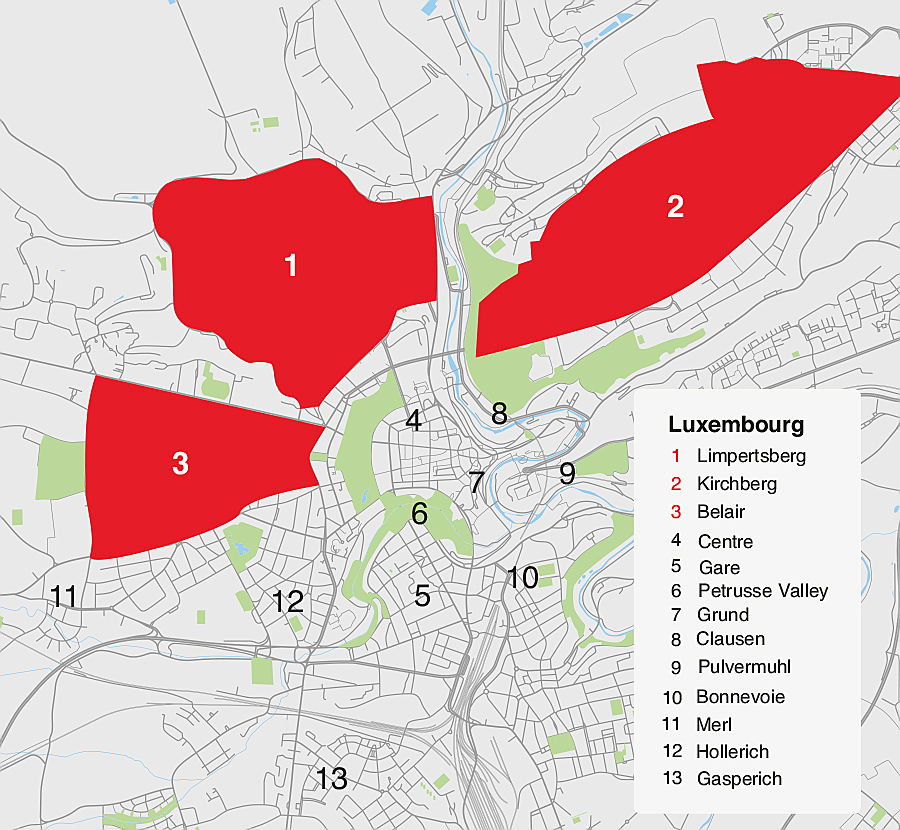  Luxemburg
- Luxembourg quartiers