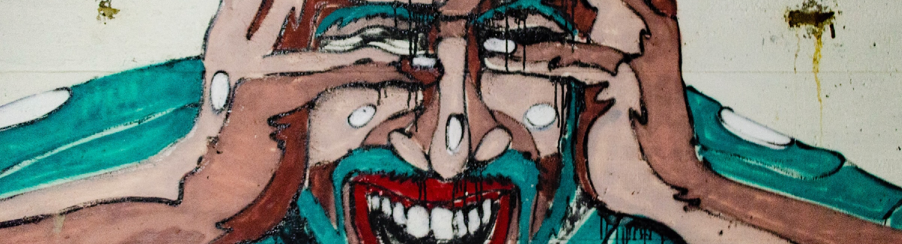 Painting of screaming man