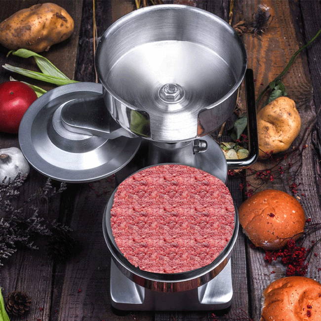 Commercial Hamburger Press Patty Maker Heavy Duty Meat Forming Processor, Stainless Steel Bowl