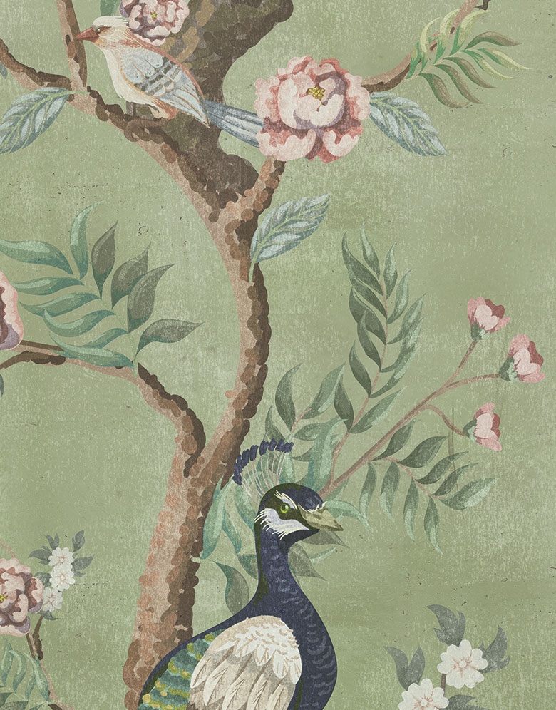 Green Beautiful Chinoiserie Wallpaper hero image