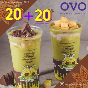 Avocado Lovers: Promo CASHBACK POINT 20% + 20% transaksi dengan OVO sampai 09/30/2019