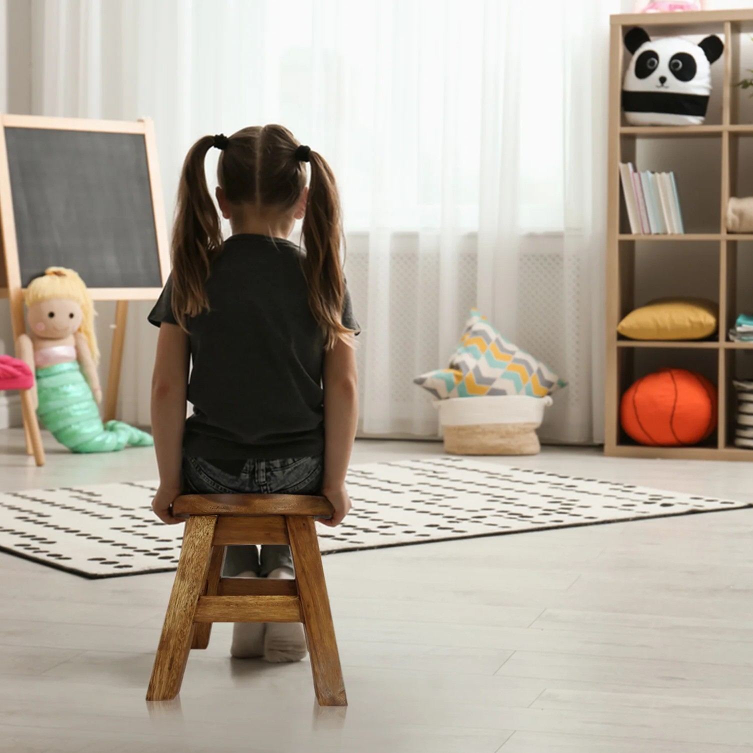 Children's Wooden Stool LION Themed Chair Toddlers Step sitting Stool - Image 2
