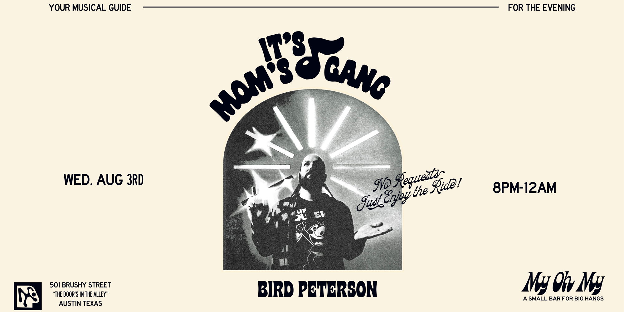 My Oh My Presents: Bird Peterson @ My Oh My on 9/3 promotional image