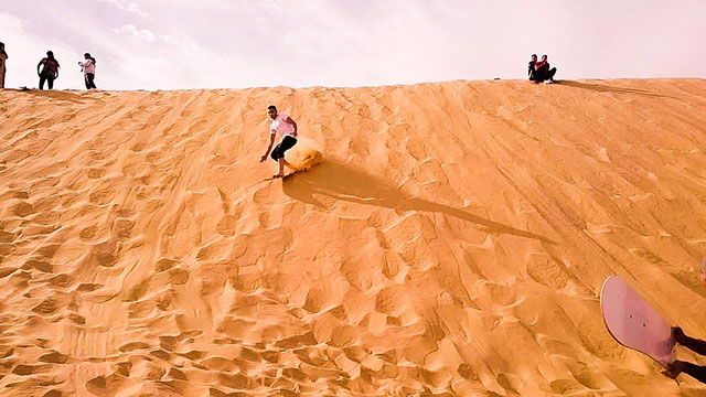 Sandboarding in Wadi el Rayan, Egypt