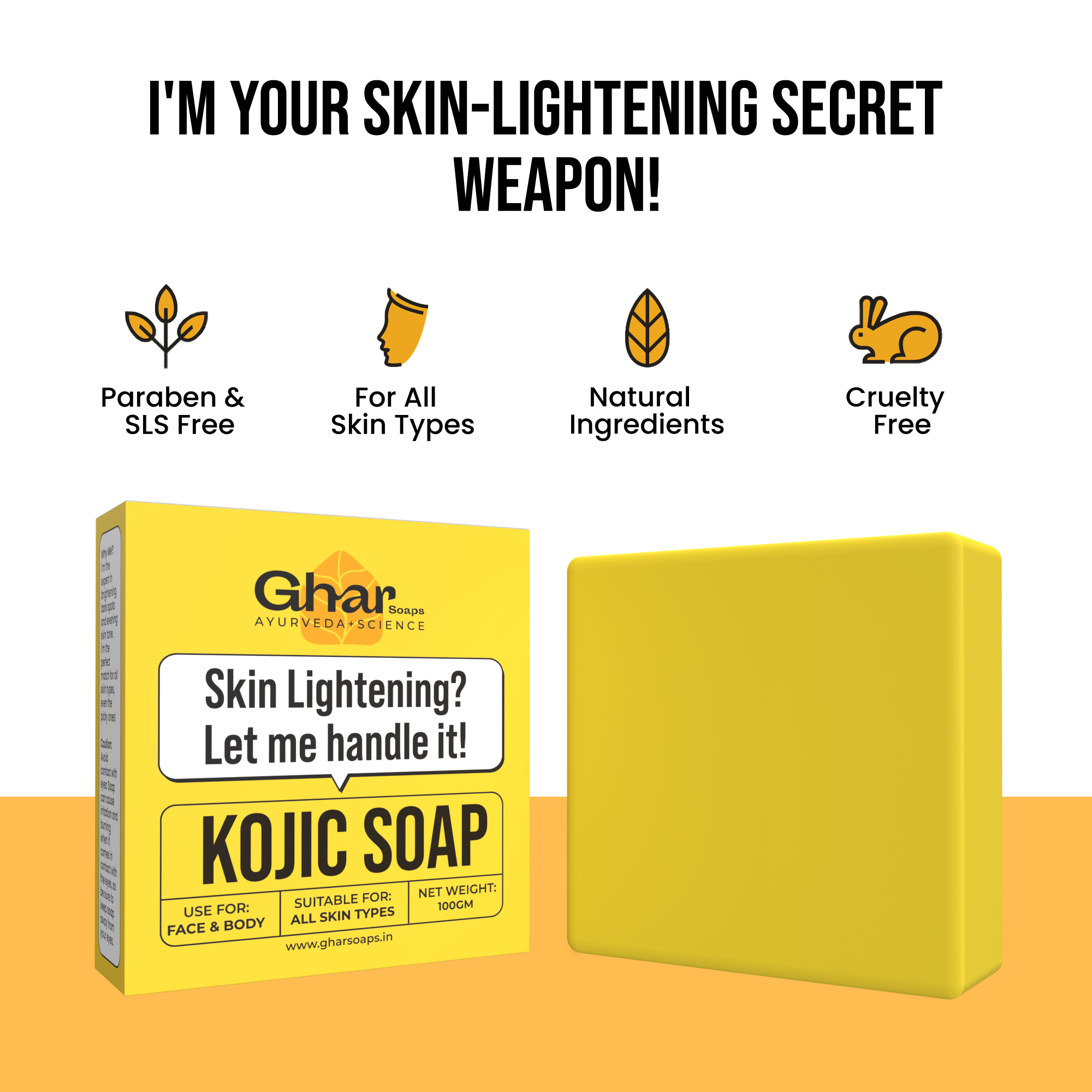 Kojic acid & Niacinamide Soap (Glow Bar) GHAR SOAPS