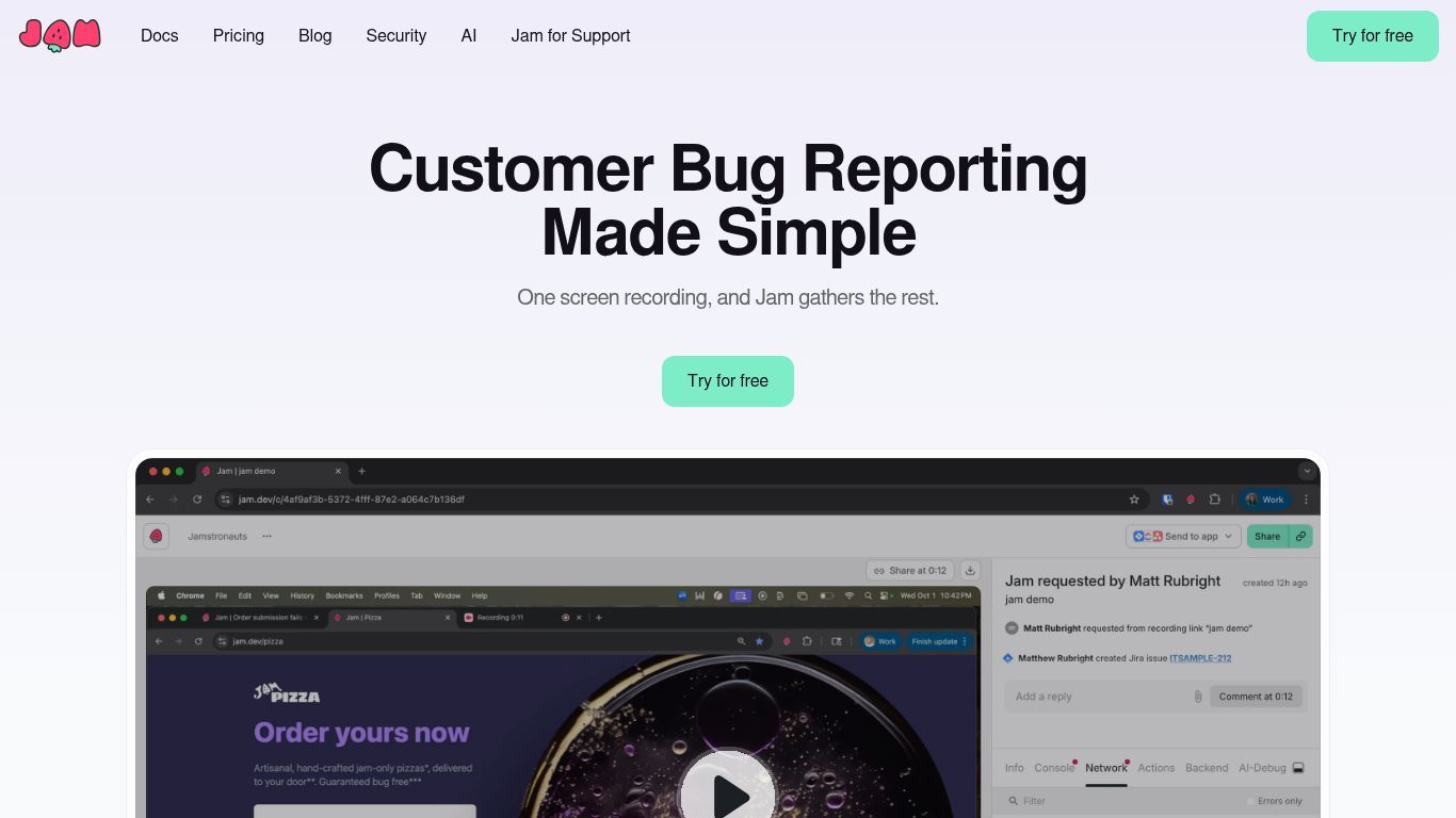 Jam for Customer Support