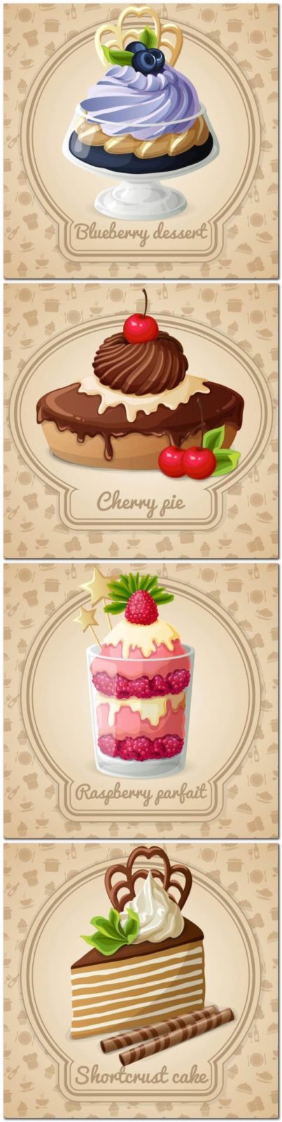 Пирожные в форматах .eps, .jpg - векторная графика
