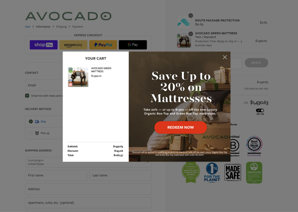 shopify exit intent popup