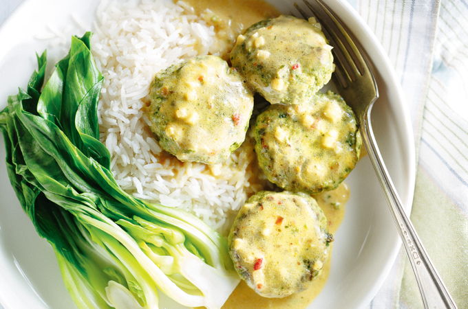 Tofu and Turkey Patties with Coconut Milk