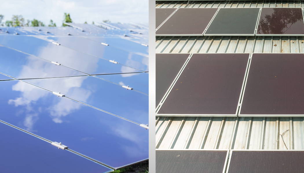 Thin film solar panel examples.