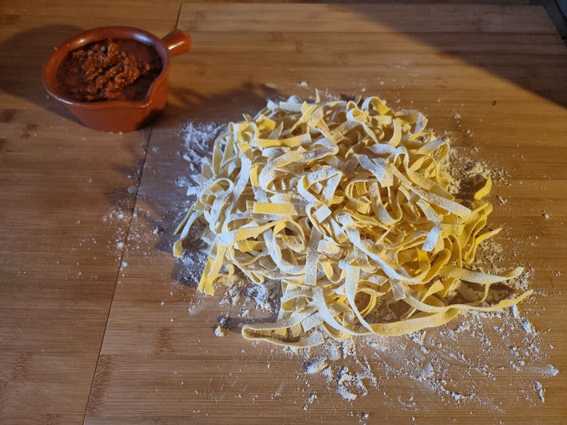 Cooking classes Florence: Let's cook Tuscan crostone and tagliatelle alla carrettiera.
