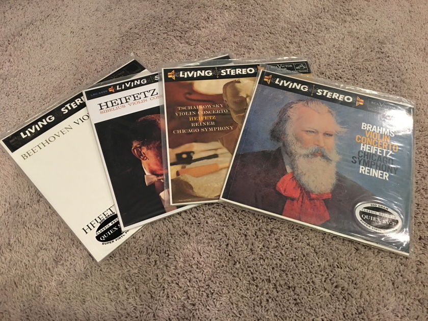 Rare Classic Records Sealed -  - Four Heifetz Violin Concertos - Beethovan,  Brahms, Tschaikovsky, Heifetz