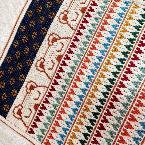 SLEEP TIGHT, LITTLE BEAR. Overlay mosaic crochet baby blanket pattern