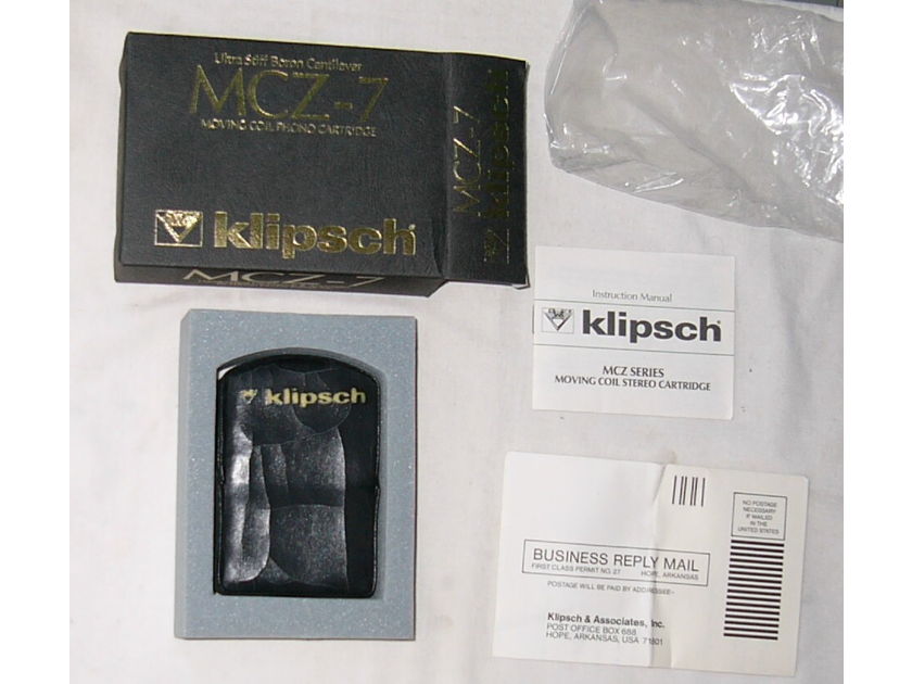 KLIPSCH MCZ-7 Moving Coil phono cartridge NEW in box --LEGENDARY COLLECTOR's ITEM
