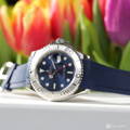 Blue rubber strap on Yacht-Master