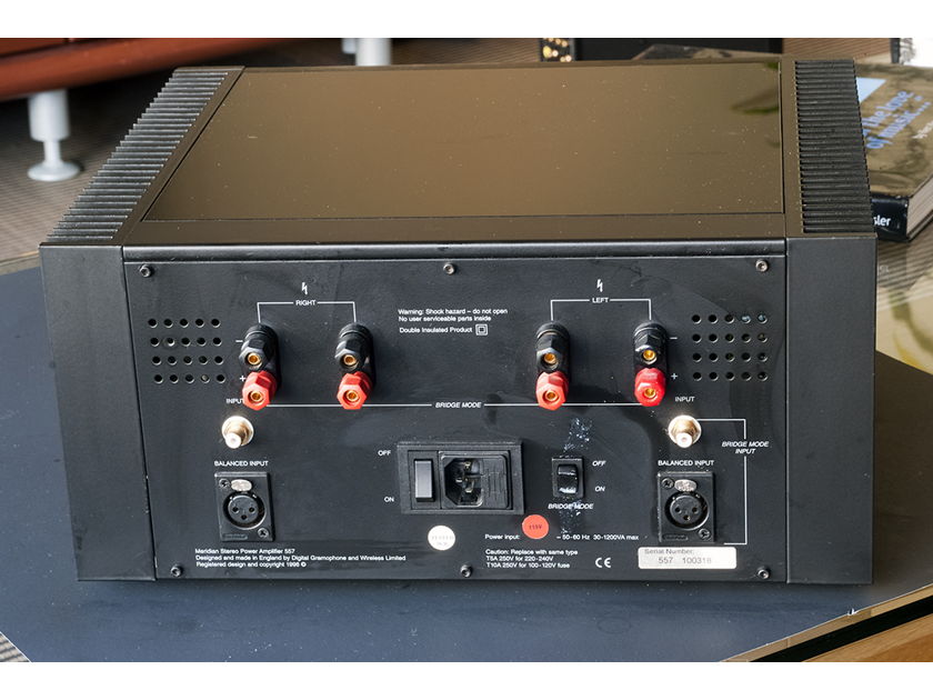 Meridian 557 Power Amplifier; 200w x 2. Balanced and Single End Inputs.