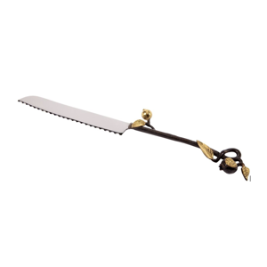 Yair Emanuel Challah Knife with Copper Pomegranate Branch