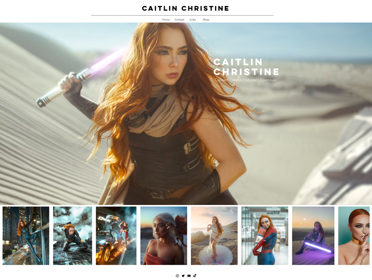 Screenshot of Caitlin Christine, from the model websites collection.