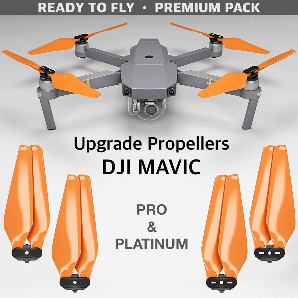 DJI Mavic PRO & Platinum STEALTH Upgrade Propellers - x4 - ORANGE