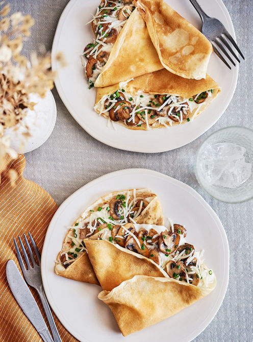 Crêpes farcies aux champignons et au fromage | RICARDO