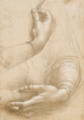 Study of a Woman's Hands is an Italian Renaissance Charcoal and Silverpoint Drawing created by Leonardo da Vinci in 1490