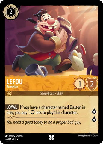 Lefou card from Disney's Lorcana: The First Chapter.