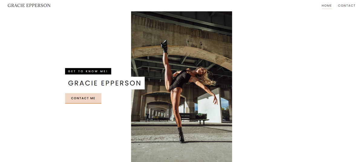 Screenshot of Gracie Epperson, from the dancer websites collection.