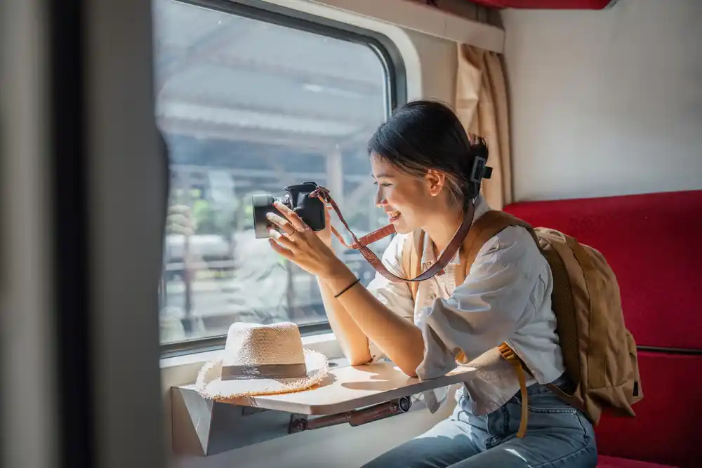woman in the train