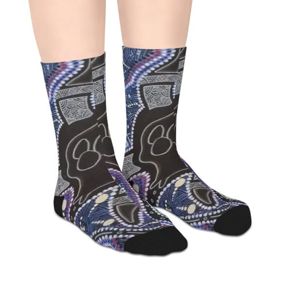 Artistic Mid-Length Socks, Unique Sock Gift, Cozy Everyday Wear, Fashionable Accessories, Fun Footwear