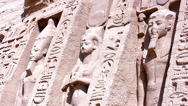 Statues at the Temple of Hathor, Abu Simbel, Egypt