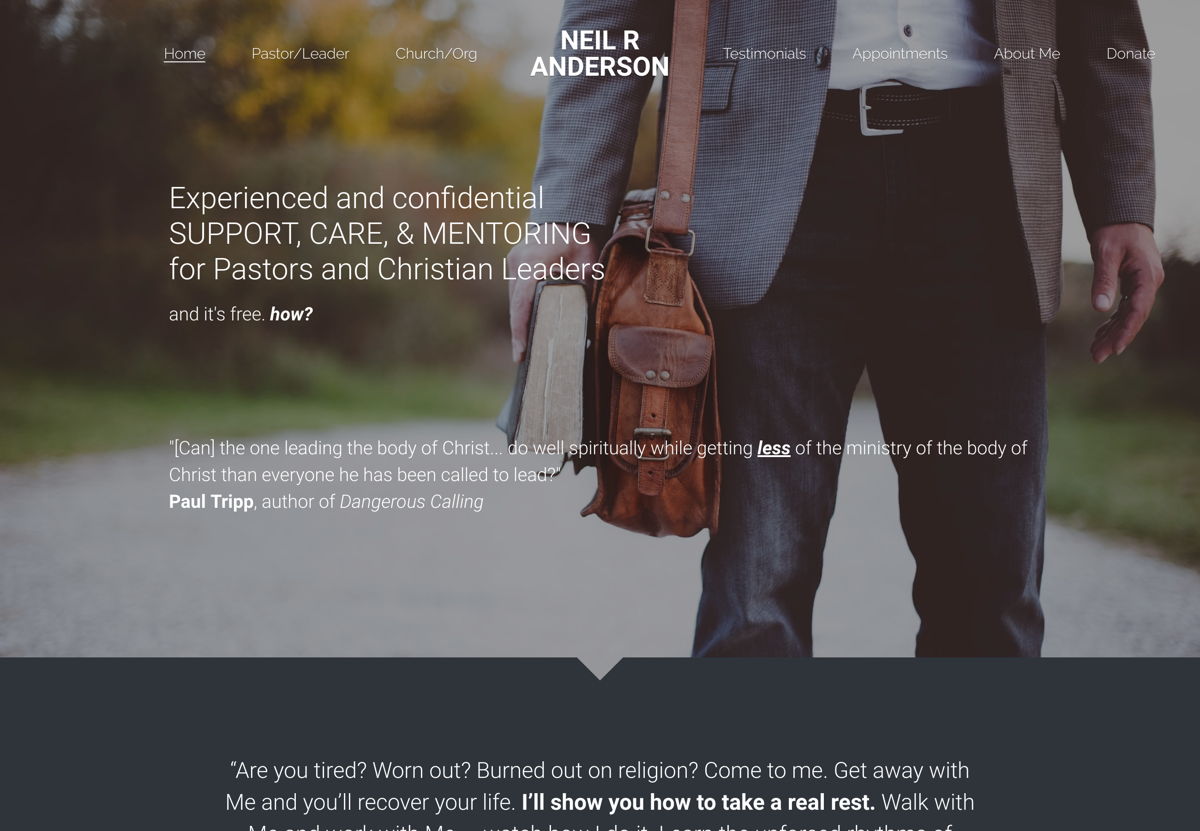 Screenshot of Neil R Anderson, from the nonprofit & charity websites collection.