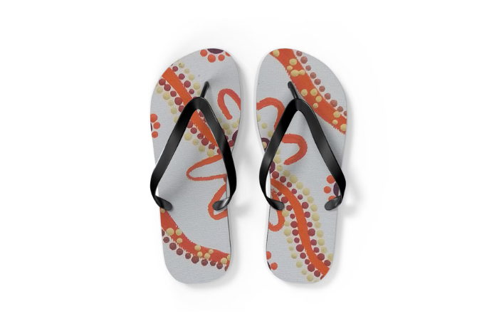 Colorful Beach Flip Flops - Polyester Suede, EVA Sole - Image 3