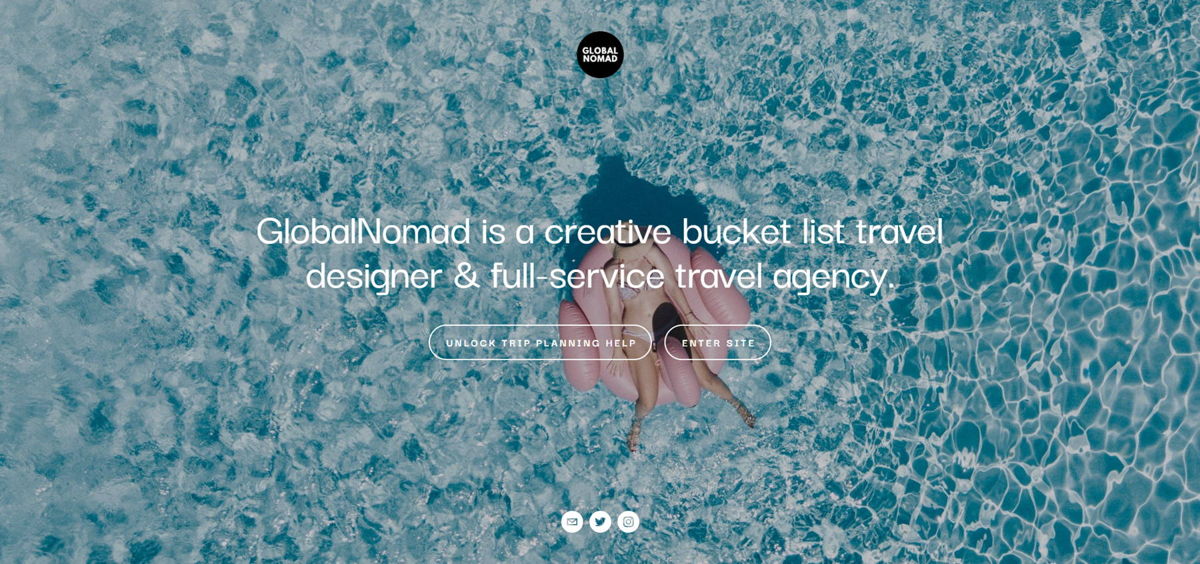 Screenshot of The Global Nomad, from the service websites collection.