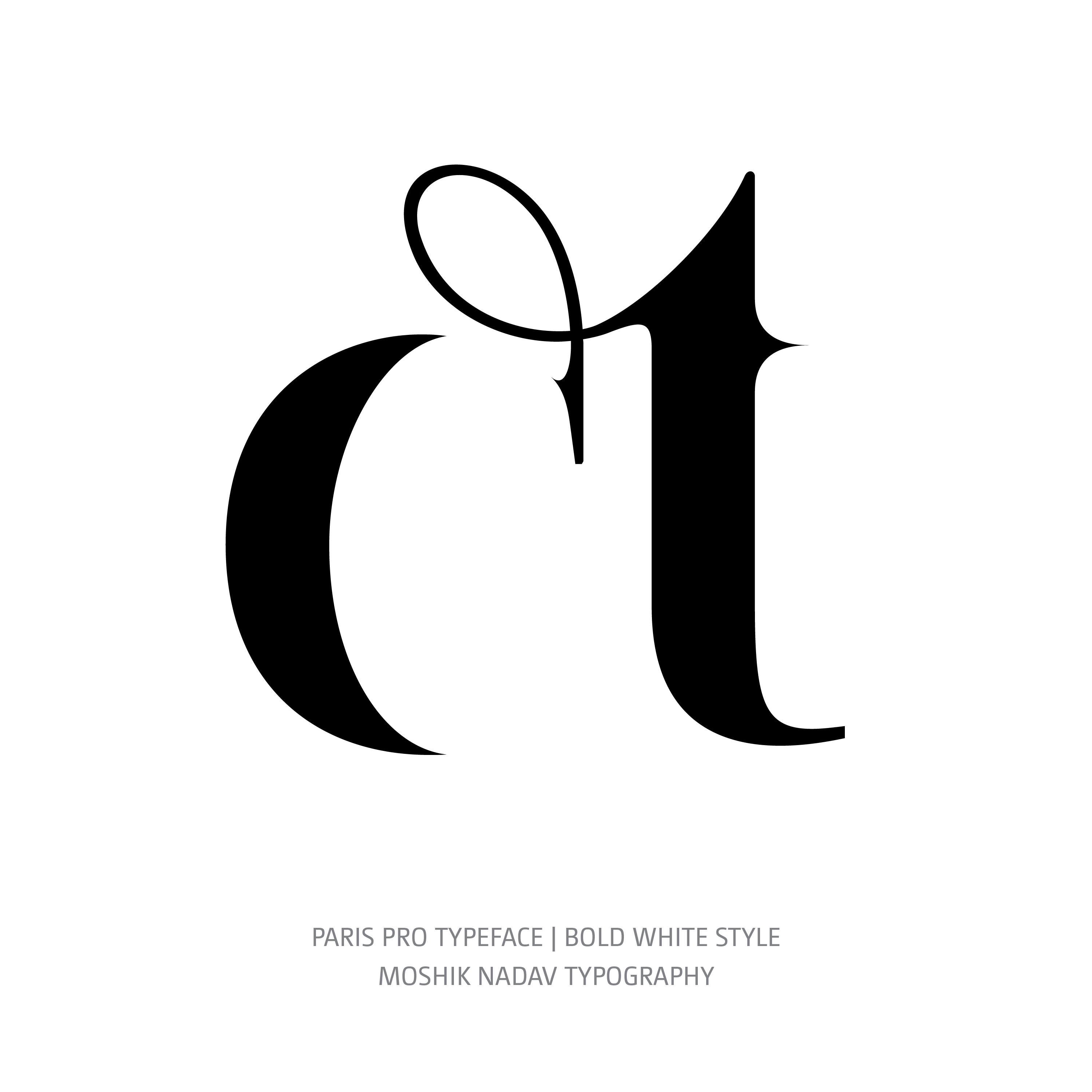 Paris Pro Typeface Bold White ct alternate ligature
