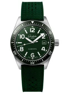 SeaQ Date Stainless Steel / Green / Rubber - Pin