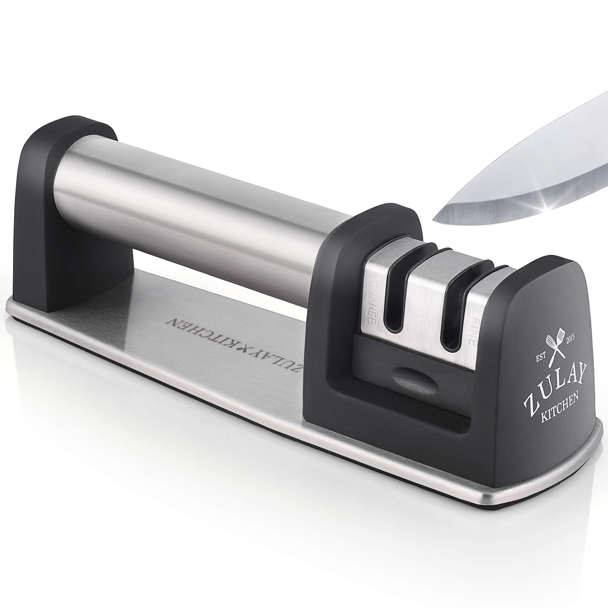 Zulay Manual StainlessSteel Knife Sharpener (2016) vs Kitchellence 3