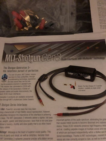 MIT Cables SHOTGUN S3.3S 10ft pair Speaker Interface Ca...