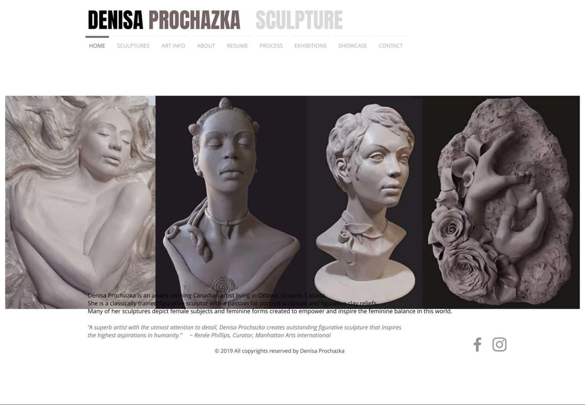 Screenshot of Denisa Prochazka, from the sculptor portfolios collection.