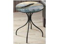 Metal Side Table with Rebuilding America Artwork by Persis Clayton Weirs