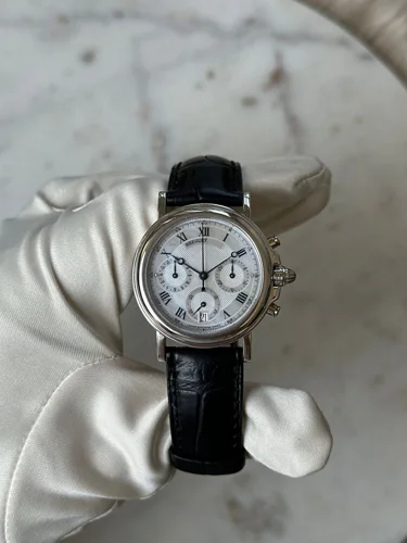 Breguet Marine Chronograph Platinum Diamond Indicators MOP Dial