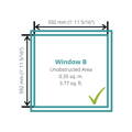 Diagram of a window that passes egress in Saskatchewan